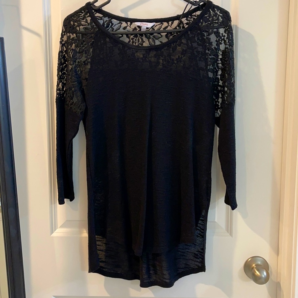 Candies high low top 3/4 sleeve black